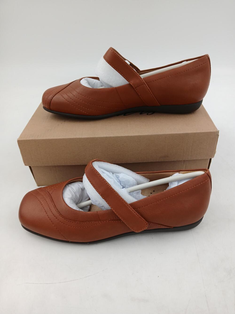 Trotters Sherese Shoes Womens Brown Leather Mary Jane Comfort Flats Size 7.5 W